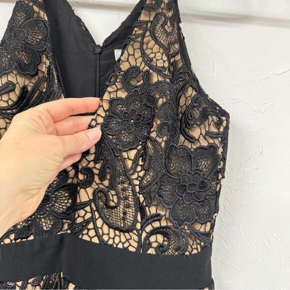Dress The Population Black Lace Sleeveless Mini Cocktail Dress Womens XS Formal - Picture 5 of 14